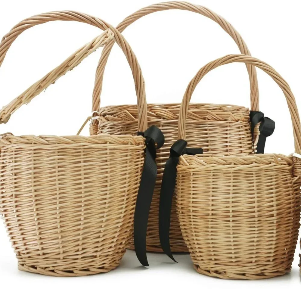 Womens Wicker Straw Rattan Bag Handmade Small Multi-Use Shoulder Beach Tote - Picture 6 of 7